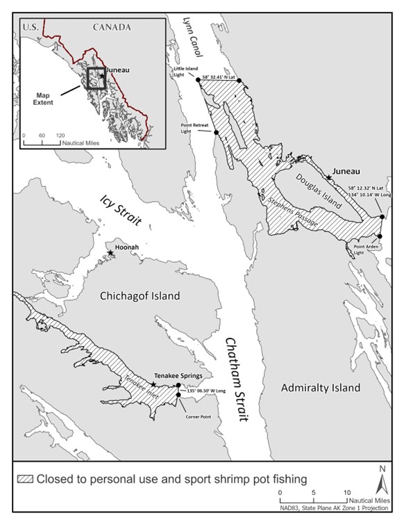 SECTION 11-A AND TENAKEE INLET PERSONAL USE AND SPORT SHRIMP POT FISHERIES REMAIN CLOSED